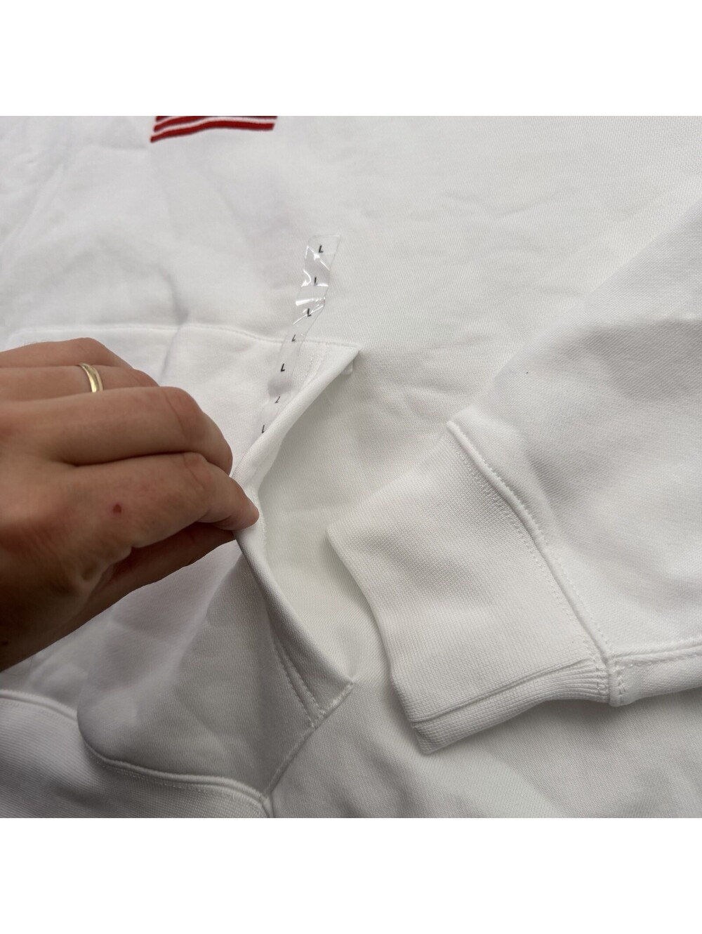 Polo Ralph Lauren Flag Fleece Hoodie White USA Embroidered Men’s Large NWOT - Picture 5 of 8